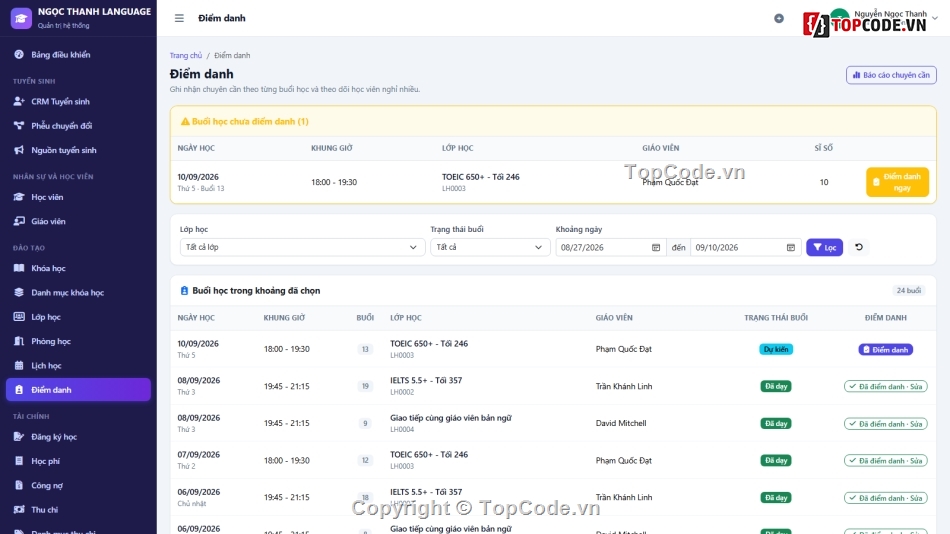 quản lý trung tâm ngoại ngữ,Đồ án web PHP,Quản lý trung tâm tin học